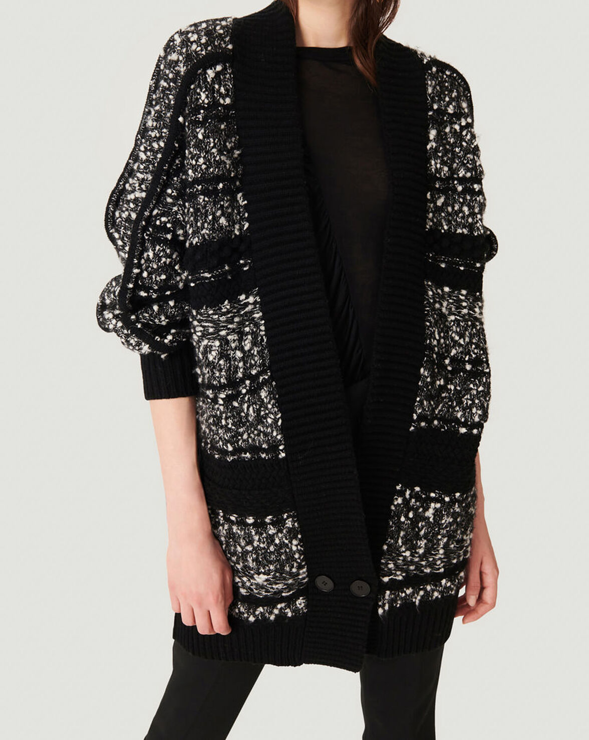 ALYSSA OVERSIZED TEXTURED KNIT CARDIGAN image number null